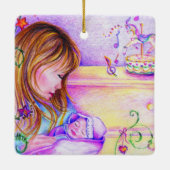 Carousel Dreams Custom Keramik Square Ornament (Rückseite)