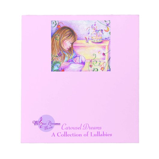 Carousel Dreams Hübsch Pink Notepad Notizblock (Vorderseite)