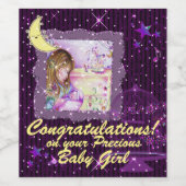 Carousel Dreams Lila Strickte Imitate Glitzer Weinetikett (Einzelnes Label)