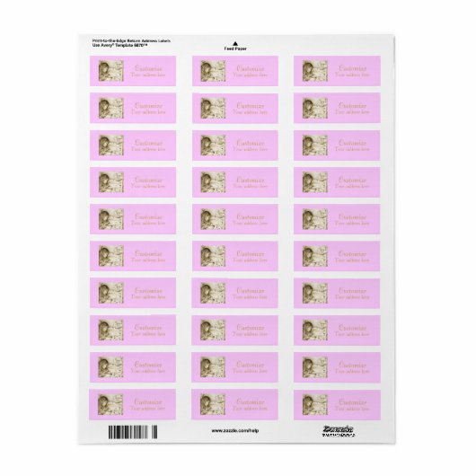 Carousel Dreams Pink Small Address Labels (Vorne)