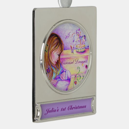 Carousel Dreams Silver Plated Banner Ornament (Rechts)