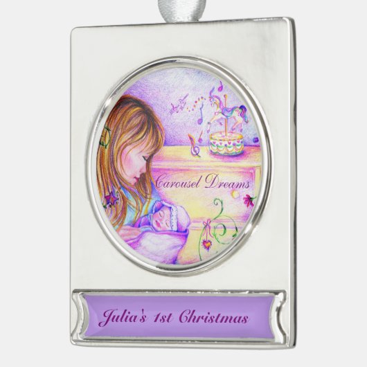 Carousel Dreams Silver Plated Banner Ornament (Links)