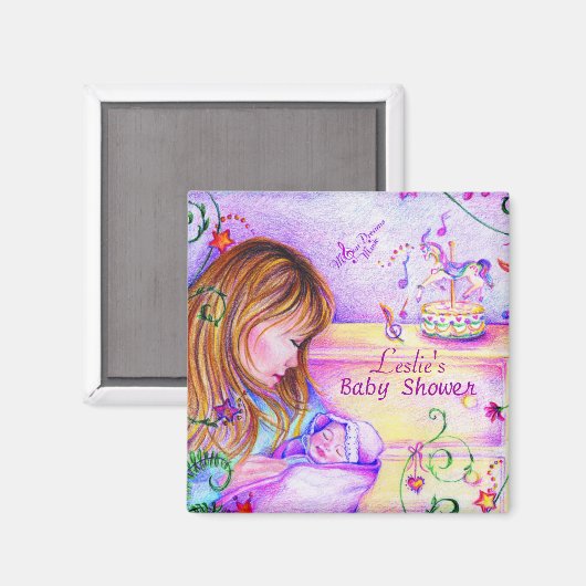 Carousel Dreams Square Magnet (Vorderseite/Rückseite)