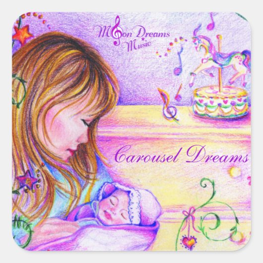 Carousel Dreams Square Stickers (Vorderseite)