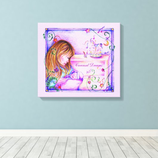 Carousel Dreams Stretched Canvas Print Leinwanddruck (Insitu (Holzboden))