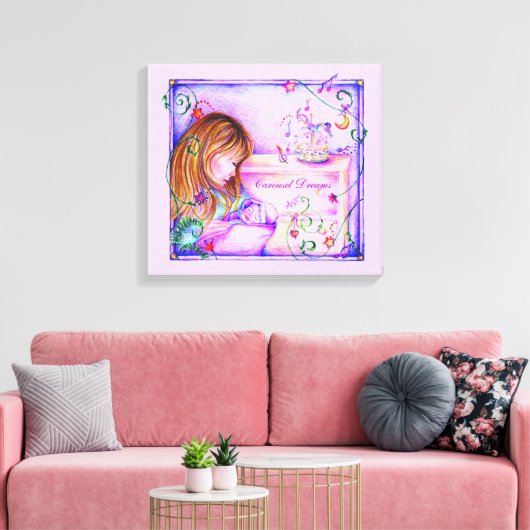 Carousel Dreams Stretched Canvas Print Leinwanddruck (Insitu (Wohnzimmer))