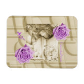 Carousel Dreams Vintage Lila Rose Foto Magnet (Horizontal)
