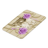 Carousel Dreams Vintage Lila Rose Foto Magnet (Linke Seite)
