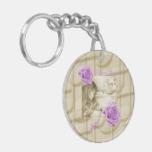 Carousel Dreams Vintage Rose Circle Schlüsselanhän Schlüsselanhänger (Vorderseite links)