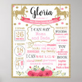 Carousel First Birthday Zeichen Plakatwand Poster (Vorne)