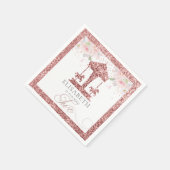 Carousel Floral Glitzer zum zweiten Geburtstag Serviette (Ecke)