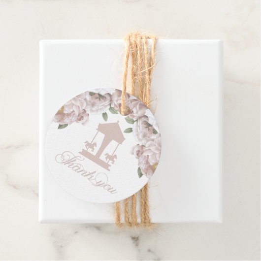 Carousel floral Soft Pink Danke Geschenkanhänger (Beispiel)
