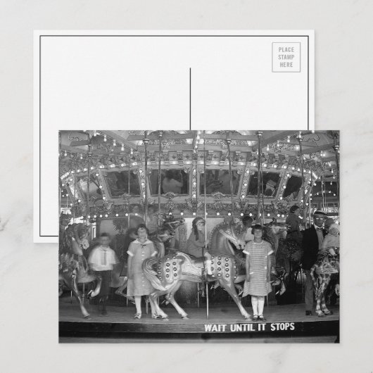 Carousel für Kinder, 1925 Postkarte (Vorne/Hinten)