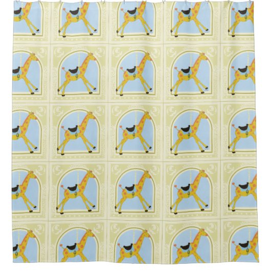 Carousel Giraffe von June Erica Vess Duschvorhang (Vorderseite)