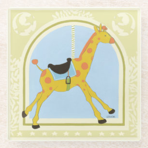 Carousel Giraffe von June Erica Vess Glasuntersetzer