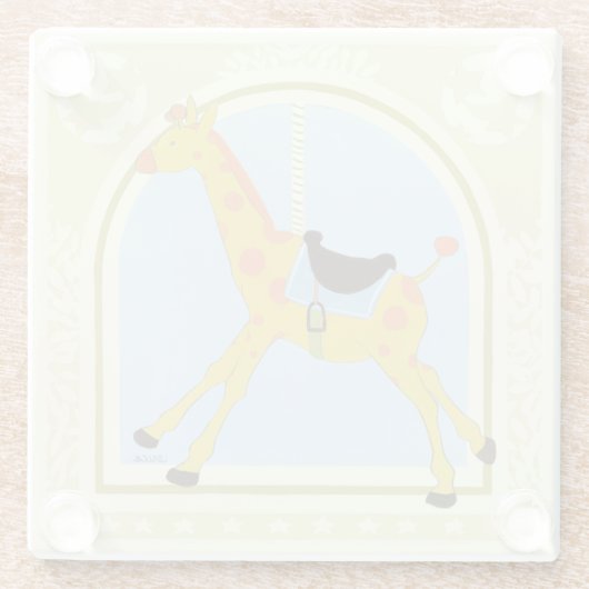 Carousel Giraffe von June Erica Vess Glasuntersetzer (Rückseite)