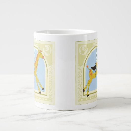 Carousel Giraffe von June Erica Vess Jumbo-Tasse (Vorderseite)