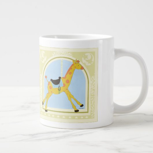 Carousel Giraffe von June Erica Vess Jumbo-Tasse (Rechts)