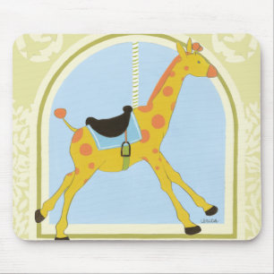 Carousel Giraffe von June Erica Vess Mousepad