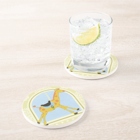 Carousel Giraffe von June Erica Vess Sandstein Untersetzer (Seite)