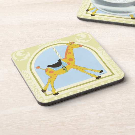 Carousel Giraffe von June Erica Vess Untersetzer (Linke Seite)