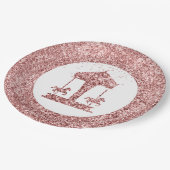 Carousel Glitzer Geburtstag Pappteller (Schrägansicht)