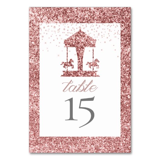 Carousel Glitzer Geburtstag Tischnummer (Vorderseite)
