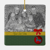 Carousel HorChristmas Holiday Foto Keramikornament (Rückseite)