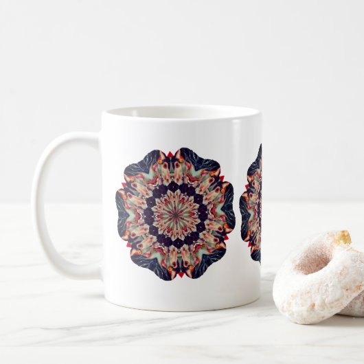 Carousel Horse Abstrakt Kaleidoskop Art Kaffeetasse (Mit Donut)