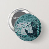 Carousel Horse Aquamarine Button (Vorne & Hinten)