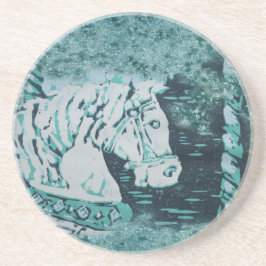 Carousel Horse Aquamarine Getränkeuntersetzer