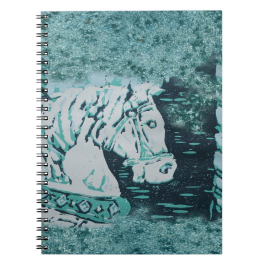 Carousel Horse Aquamarine Notizblock (Vorderseite)