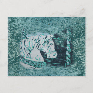 Carousel Horse Aquamarine Postkarte