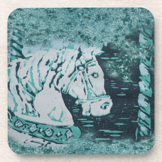 Carousel Horse Aquamarine Untersetzer (Vorderseite)