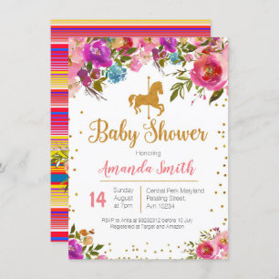 Carousel Horse Baby Dusche Einladung