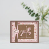 Carousel Horse Baby Girl Dusche Einladung (Stehend Vorderseite)