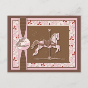 Carousel Horse Baby Girl Dusche Einladung