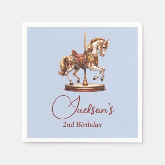Carousel Horse Birthday Serviette (Vorderseite)
