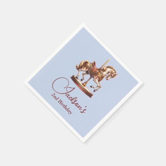 Carousel Horse Birthday Serviette (Ecke)
