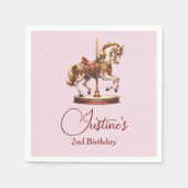 Carousel Horse Birthday Serviette (Vorderseite)