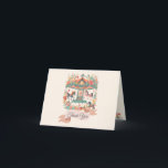 Carousel Horse Birthday Vielen Dank Dankeskarte<br><div class="desc">Ein wunderschönes blumengeschmücktes Karussell-Design macht diese Danksagenkarten lustig und skurril!</div>