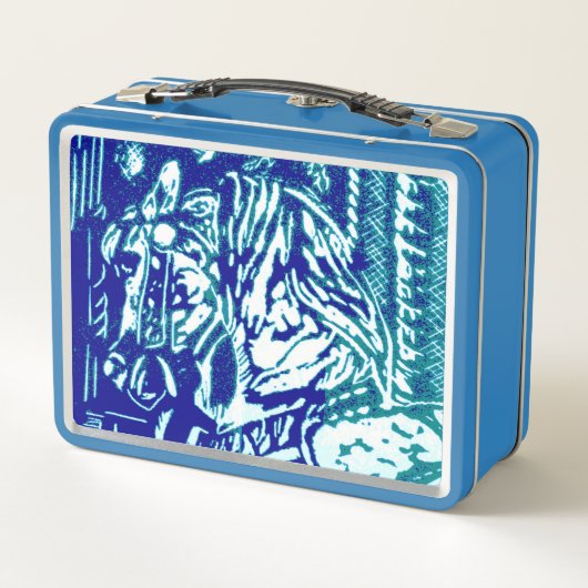 Carousel Horse Blues Metall Brotdose (Rückseite)