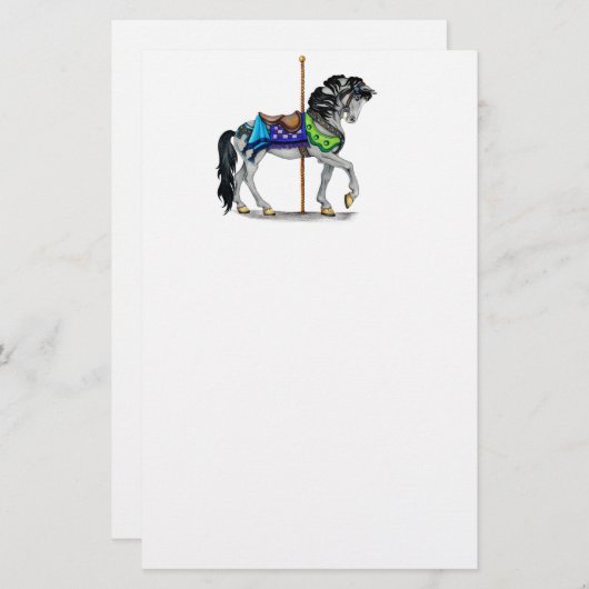 Carousel Horse Briefpapier (Vorne/Hinten)