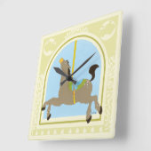 Carousel Horse by June Erica Vess Quadratische Wanduhr (Winkel)