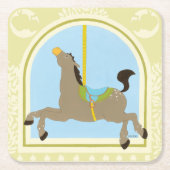 Carousel Horse by June Erica Vess Rechteckiger Pappuntersetzer (Vorderseite)
