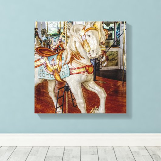 Carousel Horse Canvas Print Leinwanddruck (Insitu (Holzboden))