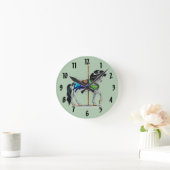 Carousel Horse Clock Runde Wanduhr (Zuhause)