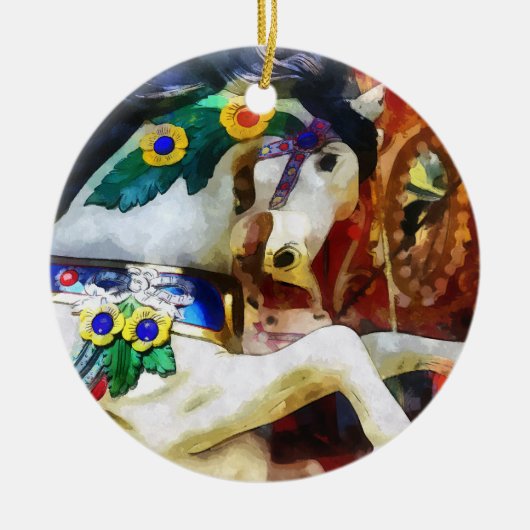 Carousel Horse Closeup Keramikornament (Vorne)
