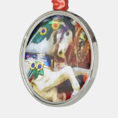 Carousel Horse Closeup Silbernes Ornament (Links)