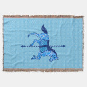 Carousel Horse - Cobalt und Sky Blue Decke (Vorderseite)